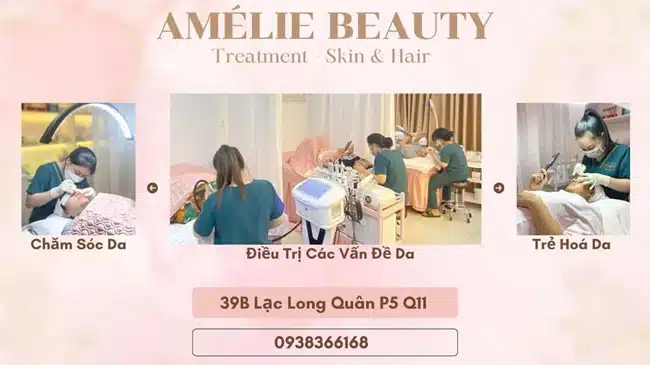 Amélie Beauty địa điểm làm đẹp toàn diện từ da cho đến vùng đầu hay chăm sóc toàn thân.