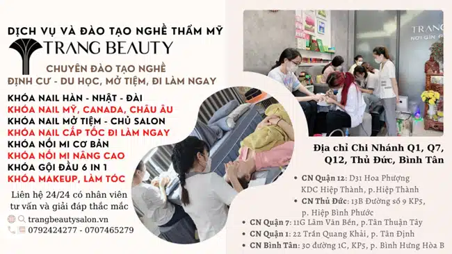 Trang Beauty Salon chuyên đào tạo nghề định cư, du học, mở tiệm, đi làm ngay.