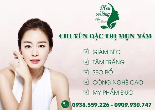 Hoa Nắng Spa chuyên đặc trị mụn nám và các dịch vụ tắm trắng, giảm béo uy tín ở Quận Tân Bình.