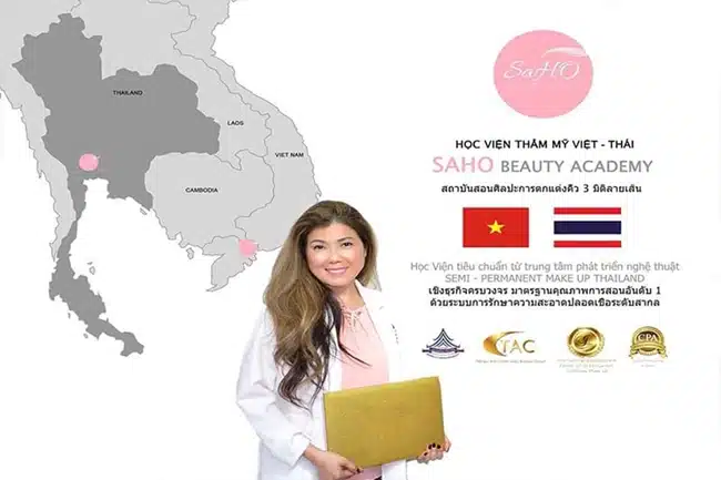 Đến SAHO Beauty Academy là "Học ở Việt Nam - Bằng cấp Quốc tế".