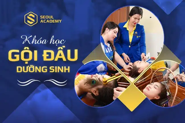 Trung tâm đào tạo gội đầu dưỡng sinh Seoul Academy khoá học chiếm 20% lý thuyết kết hợp 80% thực hành.