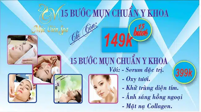 Mộc Viên Spa cung cấp dịch vụ làm đẹp, trị mụn chuẩn y khoa với nhiều chương trình ưu đãi hấp dẫn.