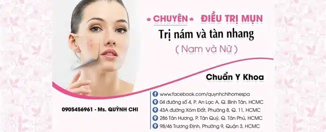 Quỳnh Chi Home Spa điều trị spa làm đẹp bằng mặt nạ và serum giúp tái tạo làn da.