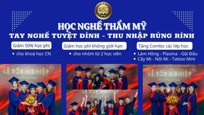 Lễ tốt nghiệp khóa học thẩm mỹ của các học viên. | Nguồn: Trường thẩm mỹ LaLi