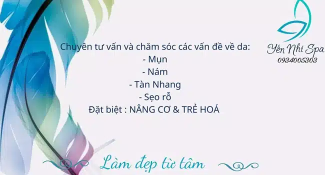 Yến Nhi Spa sử dụng các kỹ thuật và công nghệ hiện đại, cung cấp các dịch vụ hiệu quả, không đau và không để lại biến chứng.