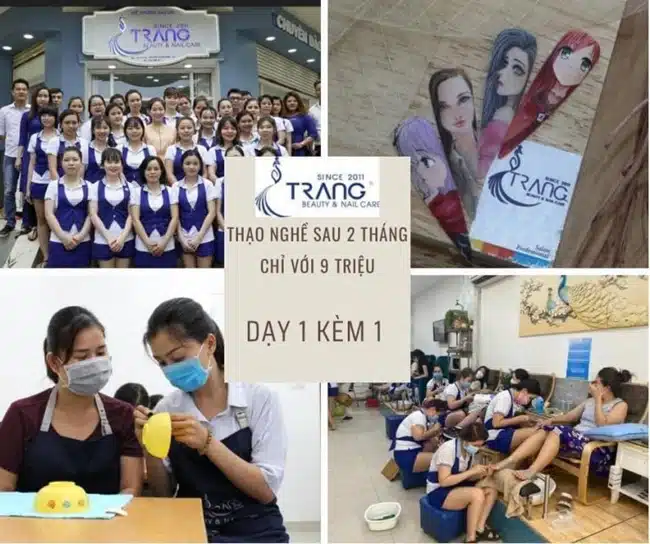 Khóa học nghề làm móng tại Trang Nail Care đào tạo học viên thành thạo nghề sau 2 tháng với phương pháp dạy 1 kèm 1.