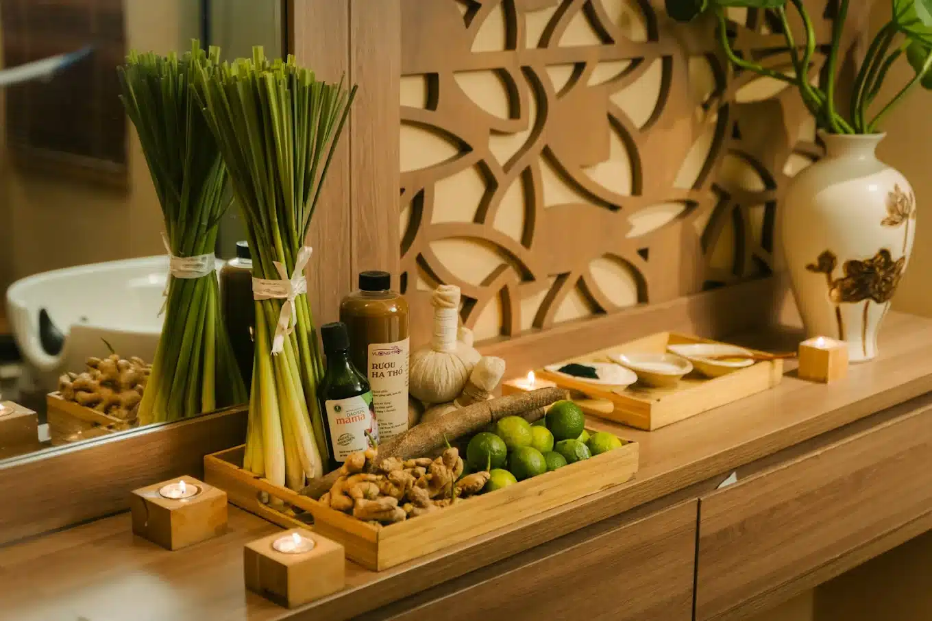 Nguyên liệu tự nhiên tại Vuông tròn Spa