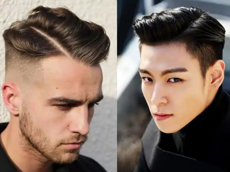 Tóc side part vuốt dựng lịch lãm.